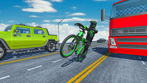 疯狂的交通自行车骑士3D